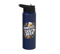 Powered By Craft Beer Enthusiast Joy Stainless Steel Insulated Water Bottle