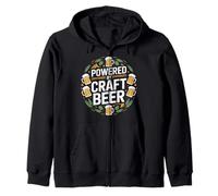 Powered By Craft Beer Mug Cheers Zip Hoodie