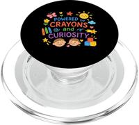 Powered By Crayons And Curiosity Funny Kindergarten Kids PopSockets PopGrip for MagSafe