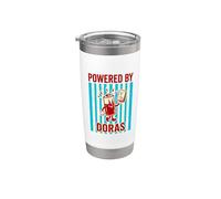Powered By Doras Retro Battery Mahjong Tile Stainless Steel Insulated Tumbler