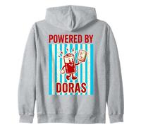 Powered By Doras Retro Battery Mahjong Tile Zip Hoodie