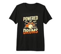 Powered By Drums Cool Drummer Music Band Premium T-Shirt