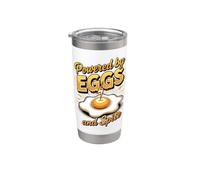 Powered by Eggs and Spite Breakfast Brunch Egg Lover Stainless Steel Insulated Tumbler