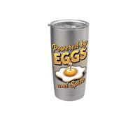 Powered by Eggs and Spite Breakfast Brunch Egg Lover Stainless Steel Insulated Tumbler