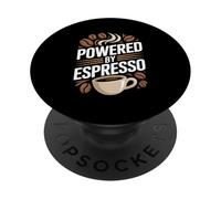 Powered By Espresso Coffee Beans Mug Lover PopSockets Adhesive PopGrip