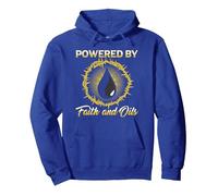 Powered By Faith And Oils Funny Essential Oils Pullover Hoodie, Adult Unisex, Royal Blue, X-Large