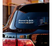 Powered by Faith Driven by The Spirit Sticker Decal Vinyl - 2 Pack White 15.2cm - No Background Die-Cut