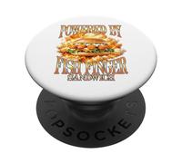 Powered By Fish Finger Sandwich Funny Foodie PopSockets Adhesive PopGrip
