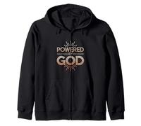 Powered by God | Inspiring Uplifting Empowering Faith Zip Hoodie