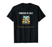 Powered By Golf Funny Golf Humor Golfer Design T-Shirt
