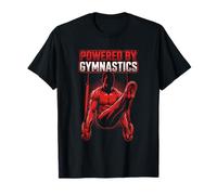 Powered By Gymnastics Rings Athlete Training Design T-Shirt