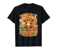 Powered By Iced Coffee and Highland Cow Energy Cozy Retro Value Graphic T-Shirt, Men, Black, S