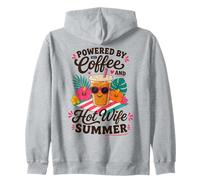 Powered By Iced Coffee Hot Wife Summer Beach Zip Hoodie