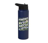 Powered By Iced Matcha Latte Love Stainless Steel Insulated Water Bottle