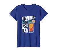 Powered by Iced Tea Refreshing Drink Design T-Shirt, Women, Royal Blue, Medium