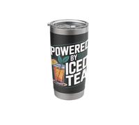 Powered By Iced Tea Refreshing Drink Enthusiast Design Stainless Steel Insulated Tumbler