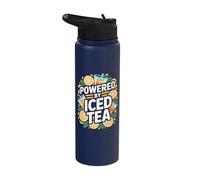 Powered By Iced Tea Refreshing Flavor Fun Stainless Steel Insulated Water Bottle