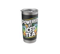 Powered By Iced Tea Refreshing Fun Statement Stainless Steel Insulated Tumbler