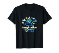 Powered by Imagination and Coffee Book Lover Design T-Shirt