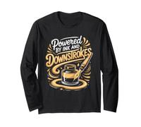 Powered by Ink and Downstrokes Calligraphy Lettering Long Sleeve T-Shirt