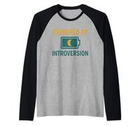 Powered by Introversion Battery Moon Raglan Baseball Tee