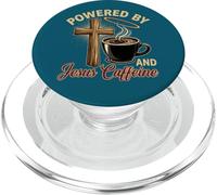 Powered by Jesus and Caffeine - Funny Faith & Coffee Lover PopSockets PopGrip for MagSafe