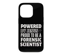 Powered by Jesus Proud to be Forensic Scientist Christian Case for iPhone 13 Pro