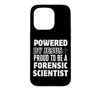 Powered by Jesus Proud to be Forensic Scientist Christian Case for iPhone 15 Pro