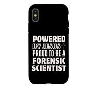 Powered by Jesus Proud to be Forensic Scientist Christian Case for iPhone X/XS