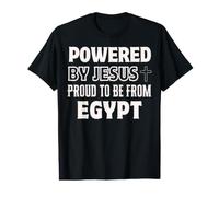 Powered by Jesus Proud to be from Egypt Christian Faith Value Graphic T-Shirt
