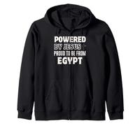 Powered by Jesus Proud to be from Egypt Christian Faith Zip Hoodie