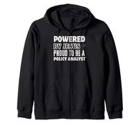 Powered by Jesus Proud to be Policy Analyst Christian Zip Hoodie