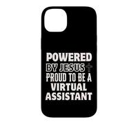 Powered by Jesus Proud to be Virtual Assistant Christian Case for iPhone 14 Plus