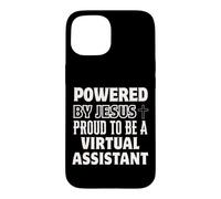 Powered by Jesus Proud to be Virtual Assistant Christian Case for iPhone 15