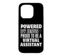 Powered by Jesus Proud to be Virtual Assistant Christian Case for iPhone 15 Pro