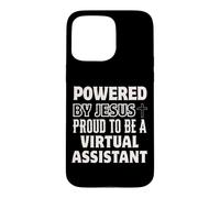 Powered by Jesus Proud to be Virtual Assistant Christian Case for iPhone 15 Pro Max