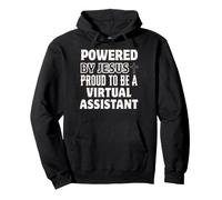 Powered by Jesus Proud to be Virtual Assistant Christian Pullover Hoodie