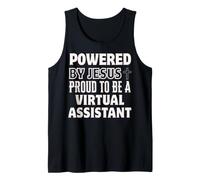 Powered by Jesus Proud to be Virtual Assistant Christian Tank Top
