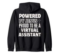 Powered by Jesus Proud to be Virtual Assistant Christian Zip Hoodie