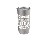 Powered by Jesus Proud to be Wind Energy Engineer Christian Stainless Steel Insulated Tumbler