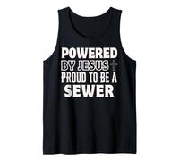 Powered by Jesus Proud to Sewer Christian Faith Sewing Tank Top