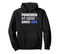 Powered by Jesus Since 1976 Christian Faith Birthday Pullover Hoodie