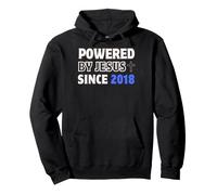 Powered by Jesus Since 2018 Christian Faith Birthday Pullover Hoodie