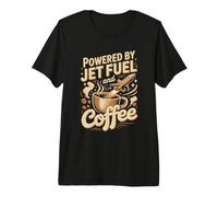 Powered By Jet Fuel and Coffee Planes Aviation Premium T-Shirt