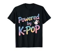 Powered by K-Pop Colorful Bunny Music Vibes T-Shirt