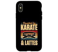 Powered By Karate And Lattes Retro Vintage Coffee Love Case for iPhone X/XS