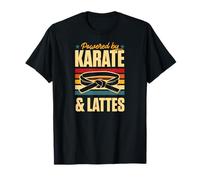 Powered By Karate and Lattes Retro Vintage Coffee Love T-Shirt