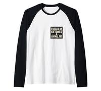 Powered by Ketones and Animal Fat Keto Carnivore Diet Quote Raglan Baseball Tee
