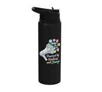 Powered By Kindness and Change Activist Peace Stainless Steel Insulated Water Bottle