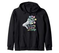 Powered By Kindness And Change Activist Peace Zip Hoodie